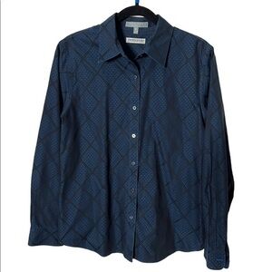 Pendleton dark blue None iron shape fit long sleeve button down shirt size 12